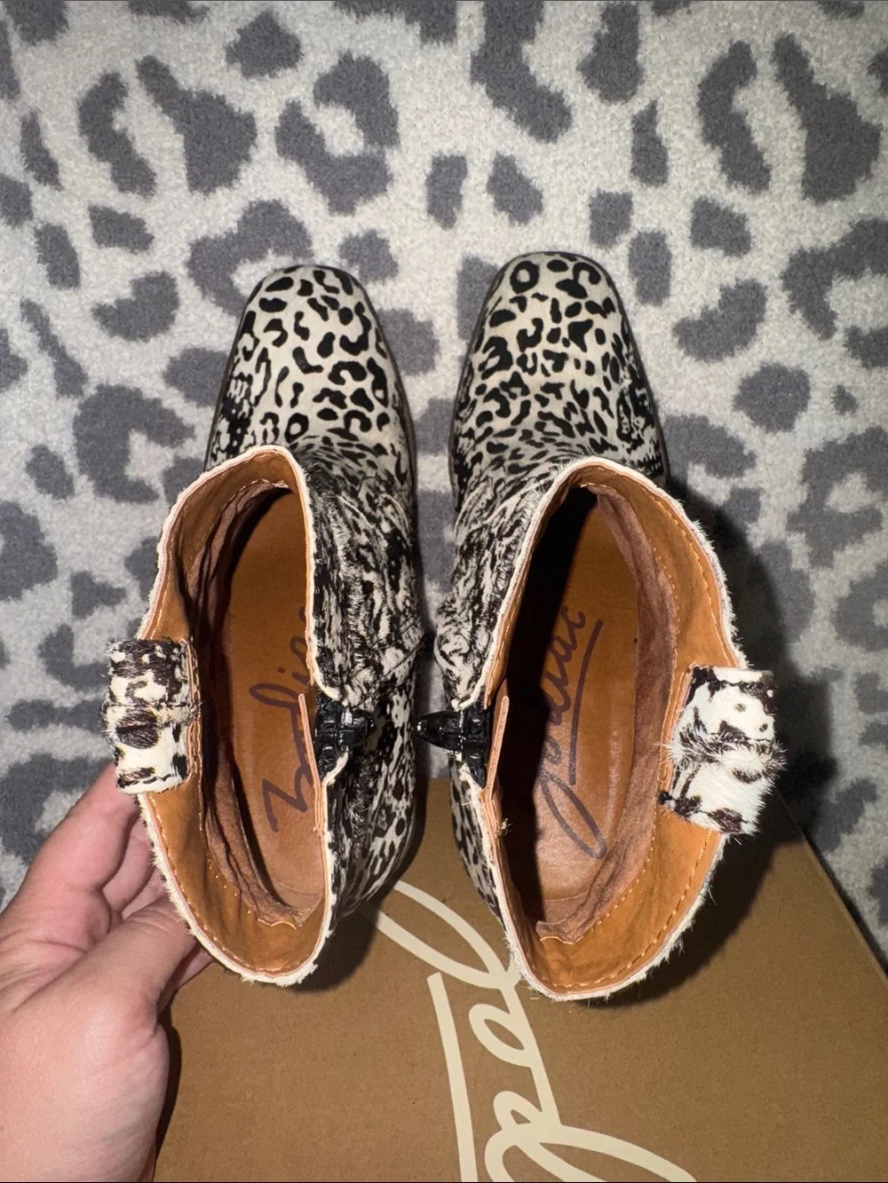 Zodiac Leopard Print Hair On Hide Ankle Boots- Women’s 8.5